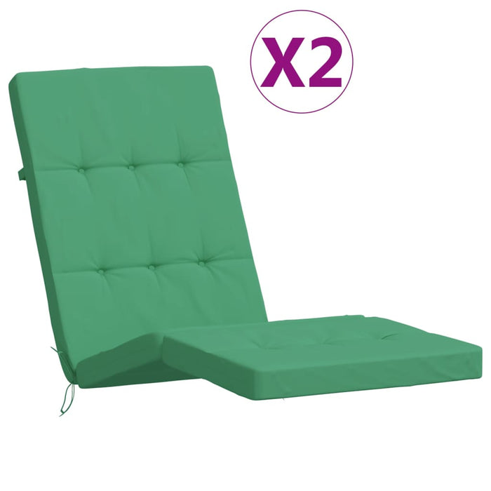 Deck chair cushions 2 pieces. Green Oxford fabric