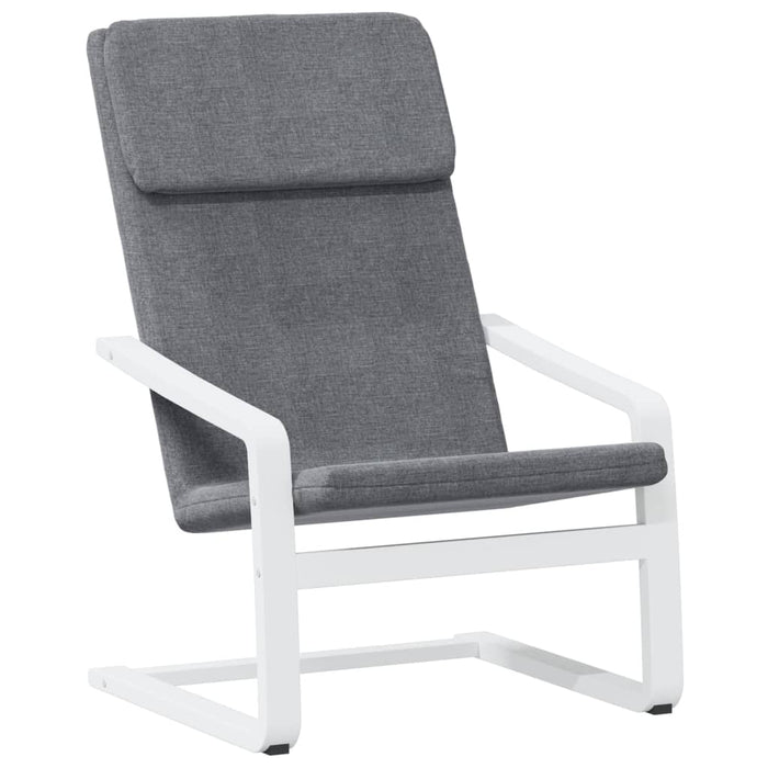 Relaxation chair with stool dark gray fabric