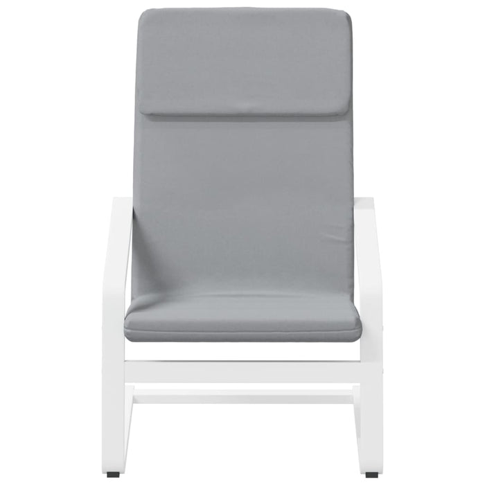 Relaxsessel mit Hocker Hellgrau Stoff
