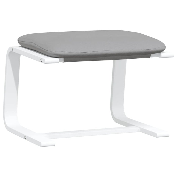 Relaxsessel mit Hocker Hellgrau Stoff