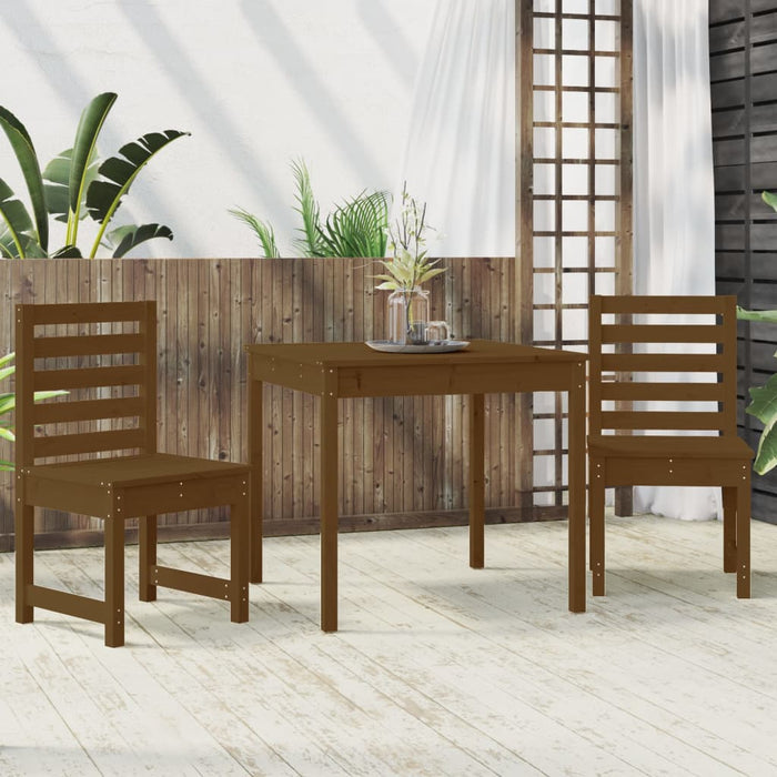 3-tlg. Garten-Bistro-Set Honigbraun Massivholz Kiefer