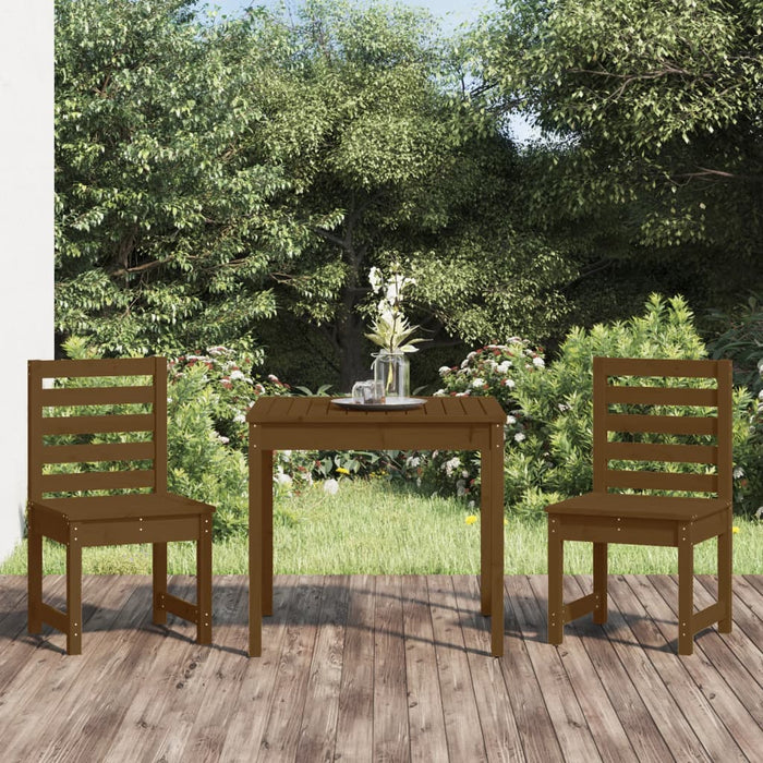 3-tlg. Garten-Bistro-Set Honigbraun Massivholz Kiefer