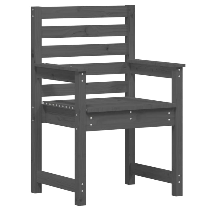 7-tlg. Garten-Essgruppe Grau Massivholz Kiefer