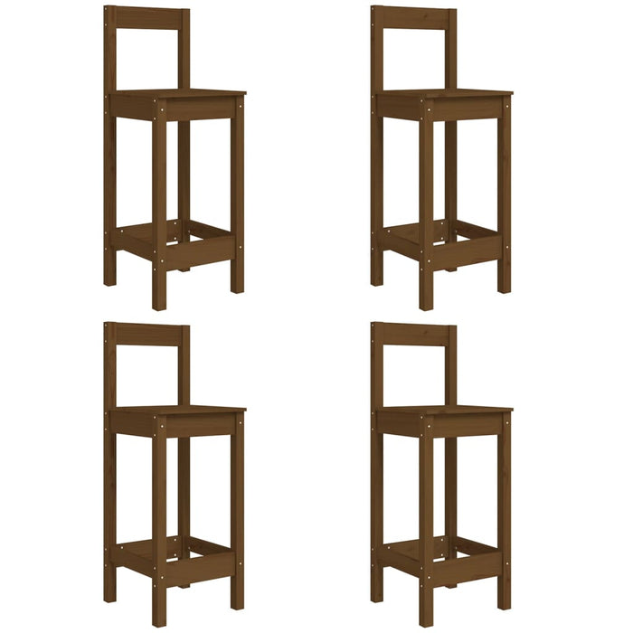 5-tlg. Gartenbar-Set Honigbraun Massivholz Kiefer