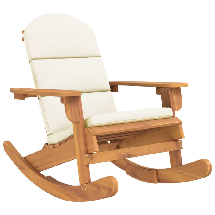 Adirondack rocking chair with solid acacia wood cushions