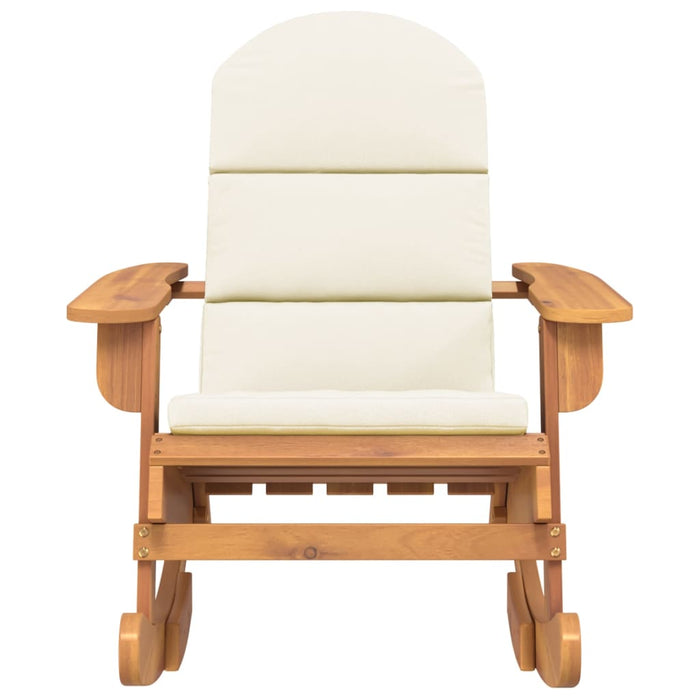 Adirondack rocking chair with solid acacia wood cushions