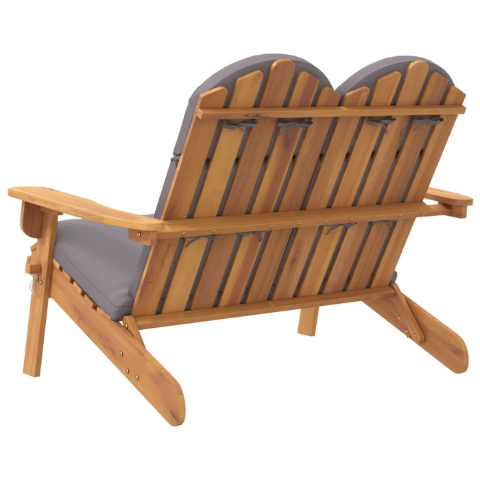 Adirondack garden bench with cushions 126 cm solid acacia wood