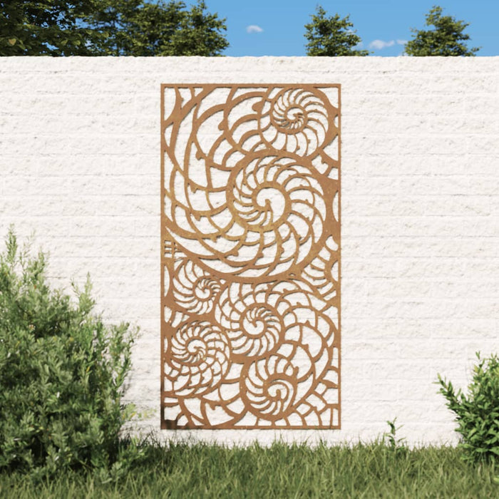 Garten-Wanddeko 105x55 cm Cortenstahl Muschel-Design