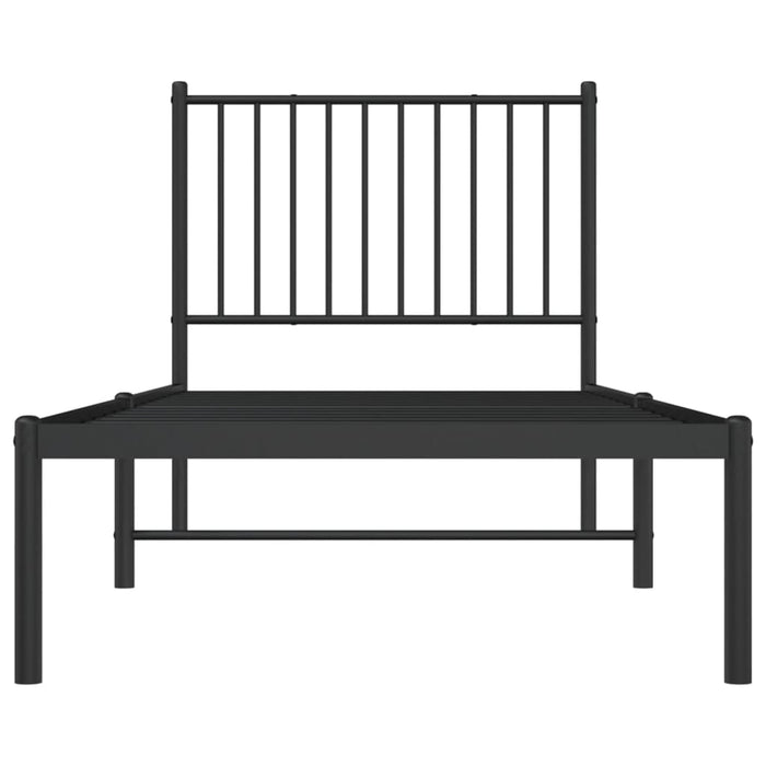 Bettgestell mit Kopfteil Metall Schwarz 80x200 cm