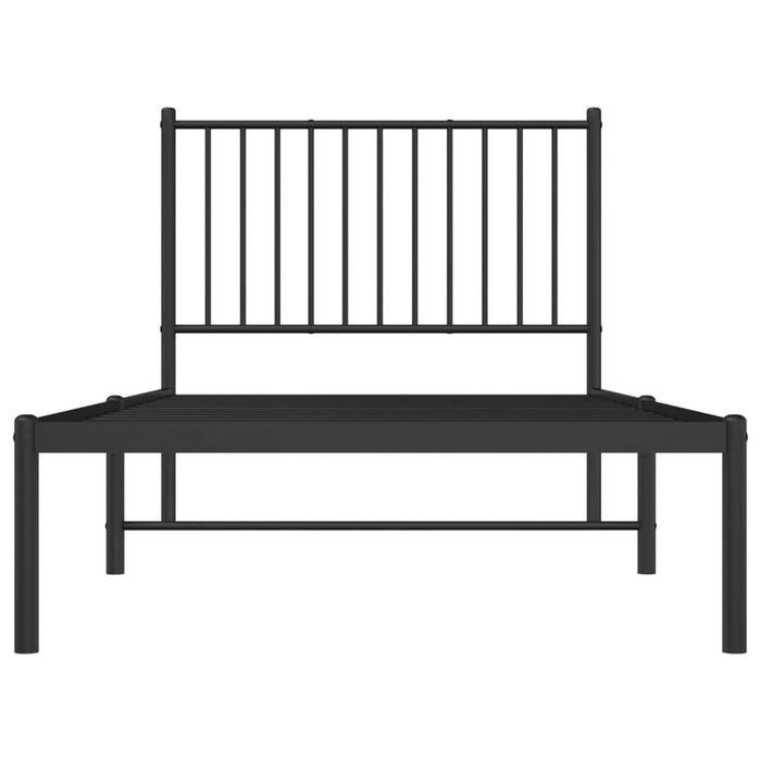 Bettgestell mit Kopfteil Metall Schwarz 90x190 cm