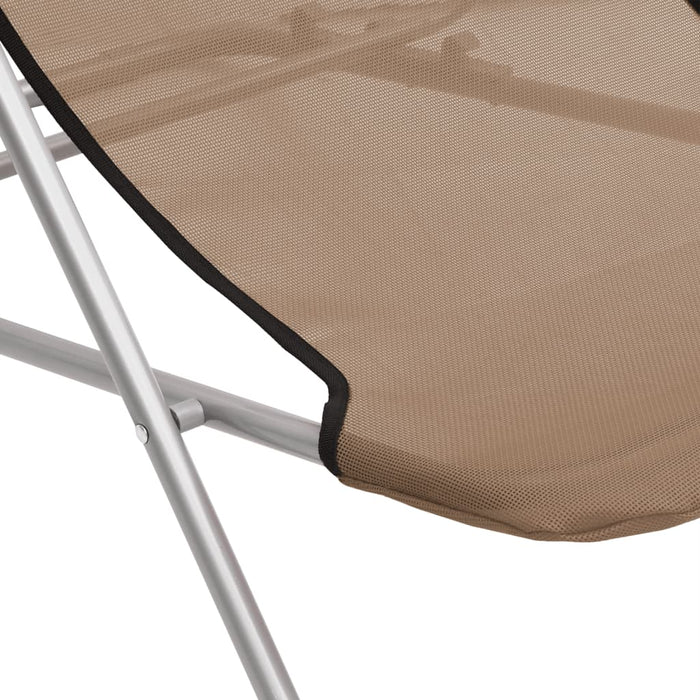 Strandstühle 2 Stk. Taupe Textilene & Pulverbeschichteter Stahl