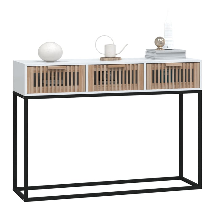 Console table white 105x30x75 cm made of wood and iron