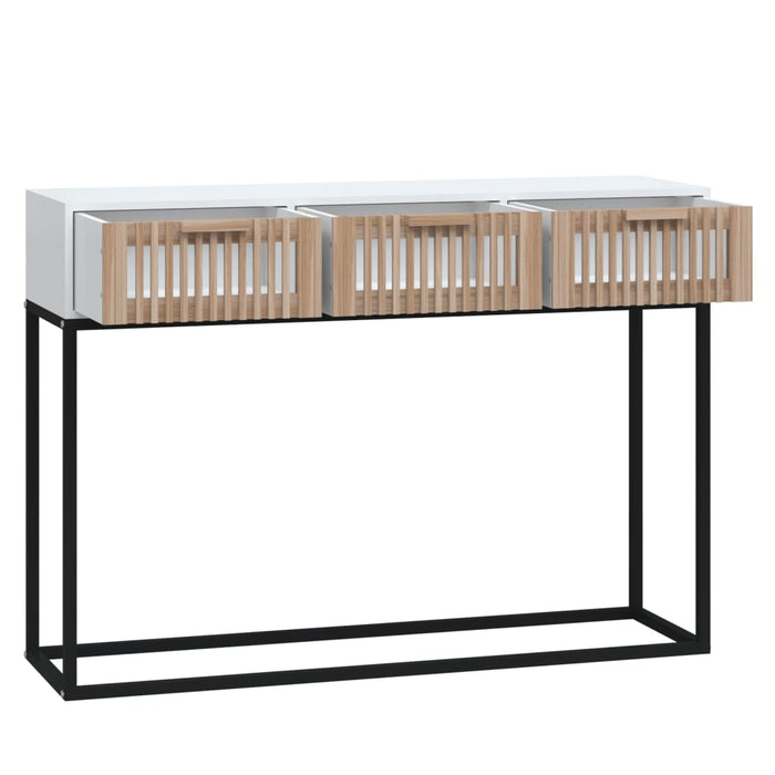 Console table white 105x30x75 cm made of wood and iron