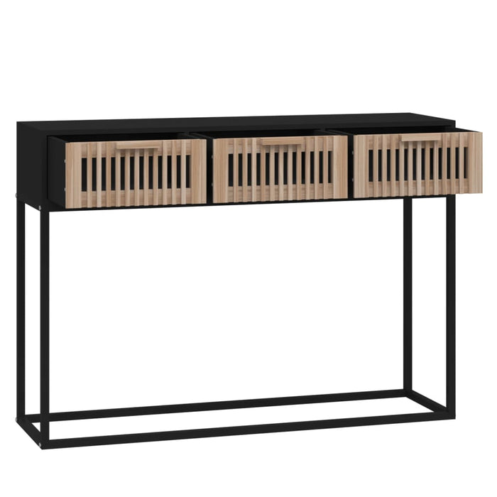Console table black 105x30x75 cm made of wood and iron