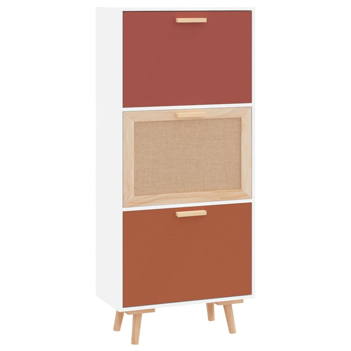 Schuhschrank Weiß 52x25x120 cm Holzwerkstoff