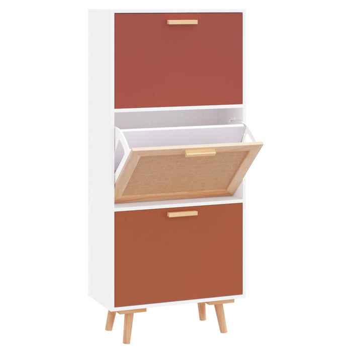 Schuhschrank Weiß 52x25x120 cm Holzwerkstoff