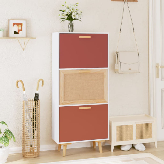 Schuhschrank Weiß 52x25x120 cm Holzwerkstoff