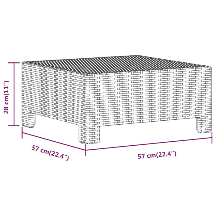 Gartenhocker mit Kissen Grau Poly Rattan