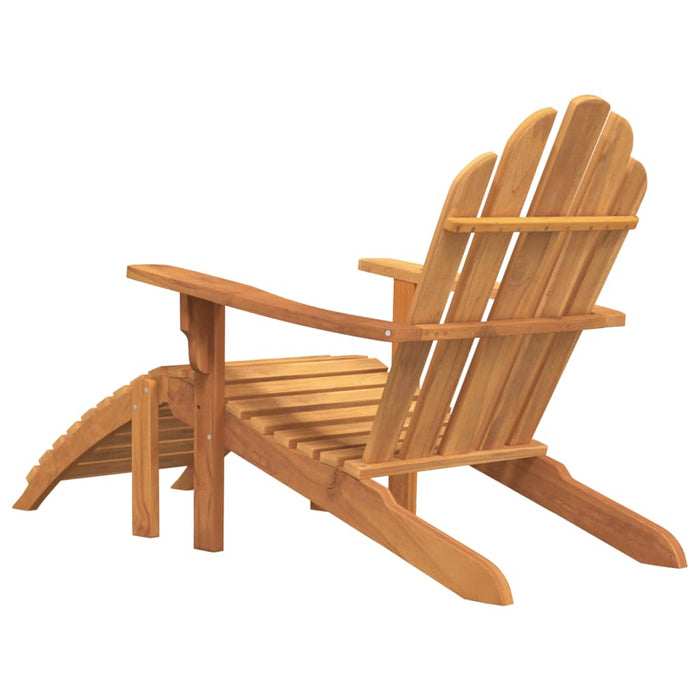 Adirondack-Gartenstühle mit Fußstützen 2 Stk. Massivholz Teak