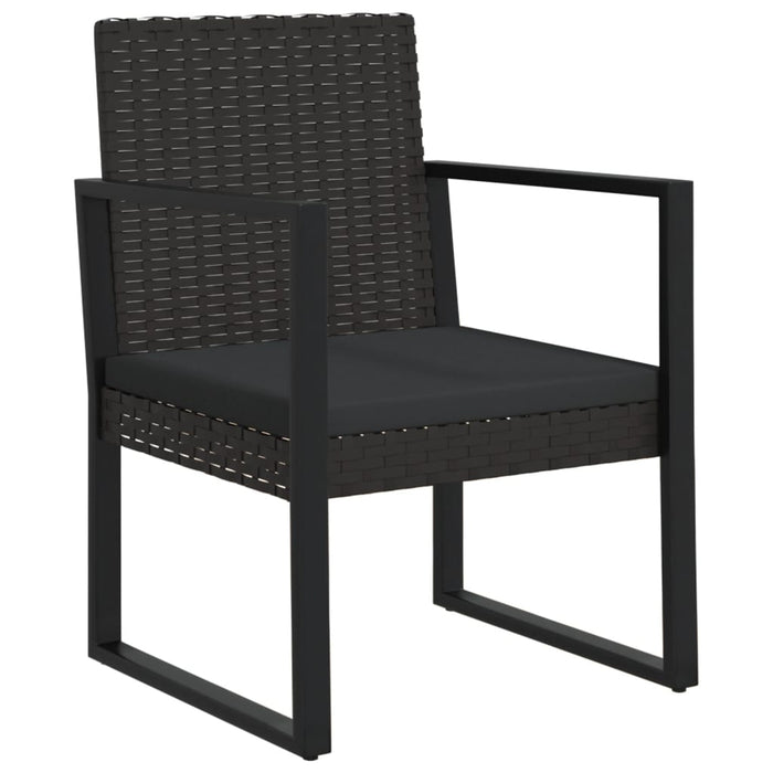 Gartensessel mit Kissen Schwarz Poly Rattan