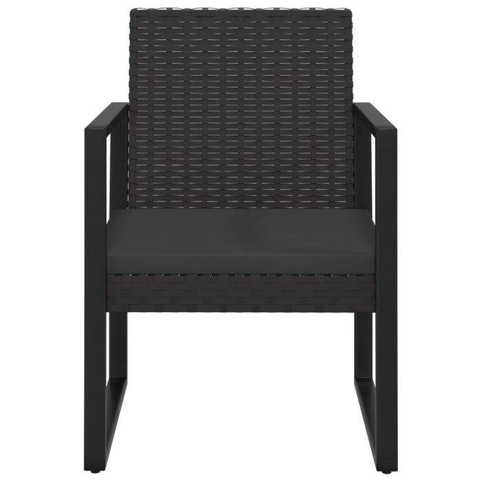 Gartensessel mit Kissen Schwarz Poly Rattan
