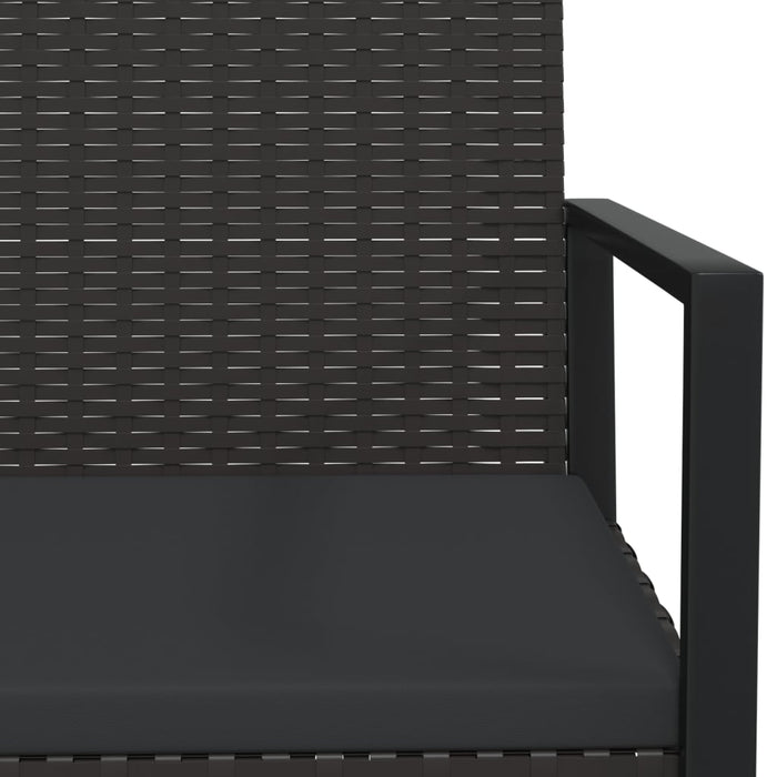 Gartensessel mit Kissen Schwarz Poly Rattan