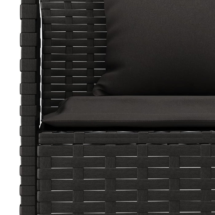 Garten-Essgruppe Claudine mit Kissen Schwarz Poly Rattan