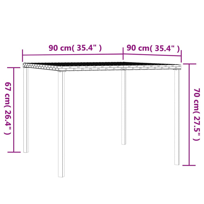Garten-Essgruppe Claudine mit Kissen Schwarz Poly Rattan