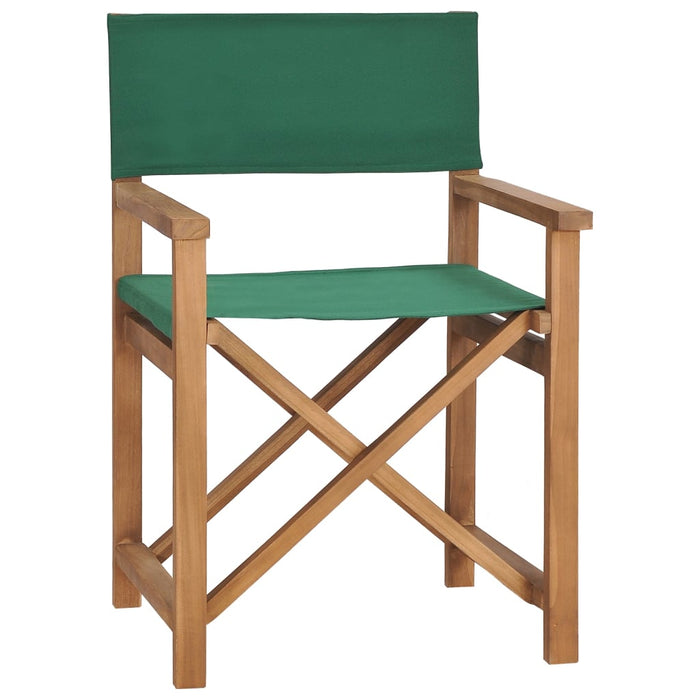 Regiestühle 2 Stk. Klappbar Grün Massivholz Teak