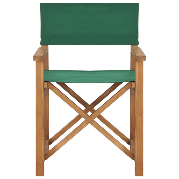 Regiestühle 2 Stk. Klappbar Grün Massivholz Teak