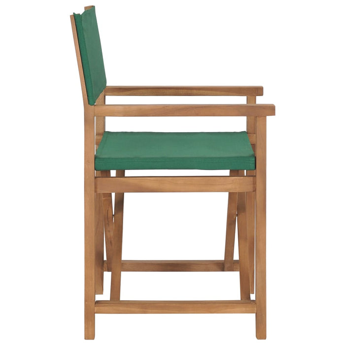 Regiestühle 2 Stk. Klappbar Grün Massivholz Teak