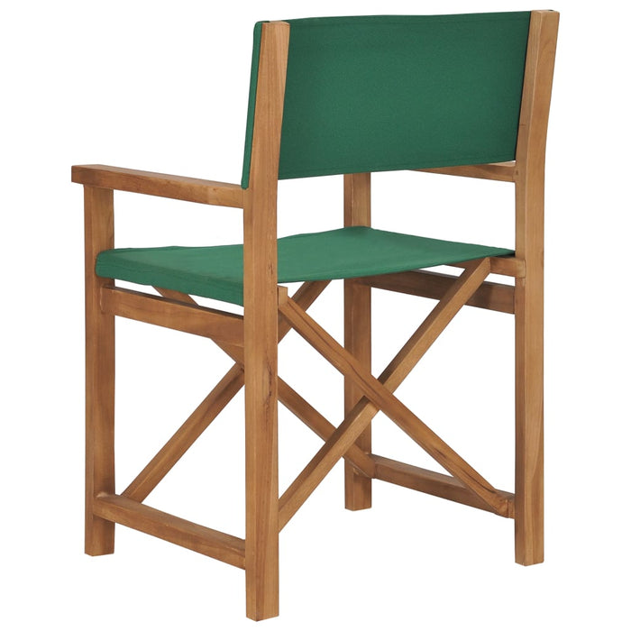 Regiestühle 2 Stk. Klappbar Grün Massivholz Teak