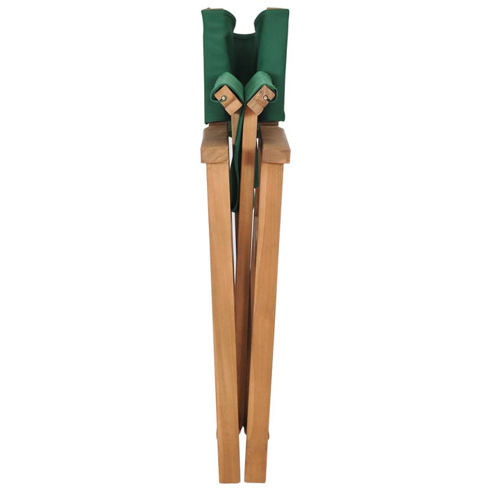 Regiestühle 2 Stk. Klappbar Grün Massivholz Teak