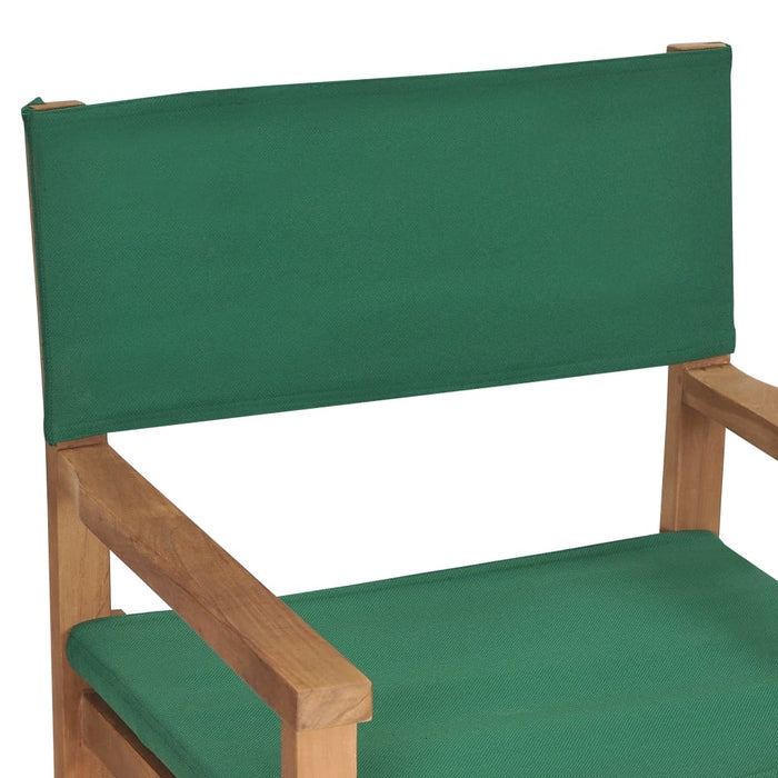 Regiestühle 2 Stk. Klappbar Grün Massivholz Teak