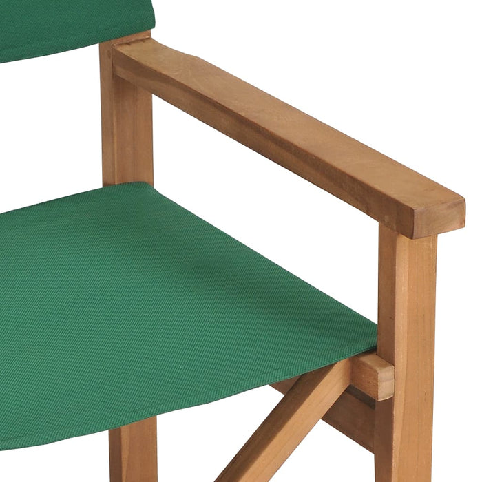 Regiestühle 2 Stk. Klappbar Grün Massivholz Teak