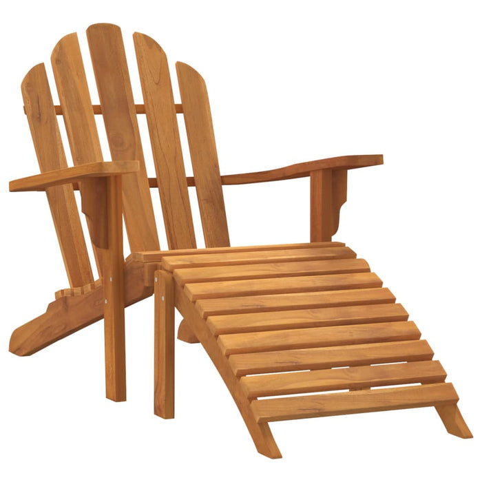 Adirondack-Gartenstuhl mit Fußstütze Massivholz Teak
