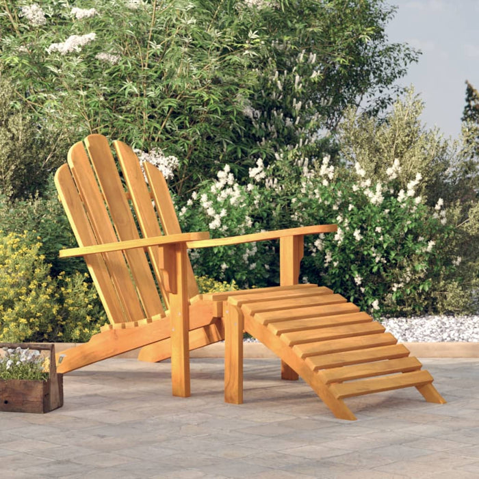 Adirondack-Gartenstuhl mit Fußstütze Massivholz Teak