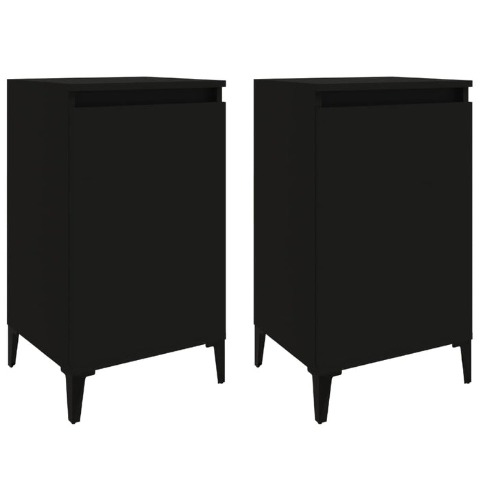 Nachttische 2 Stk. Schwarz 40x35x70 cm Holzwerkstoff