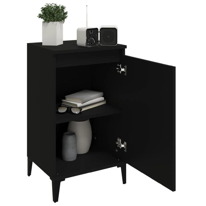 Nachttische 2 Stk. Schwarz 40x35x70 cm Holzwerkstoff