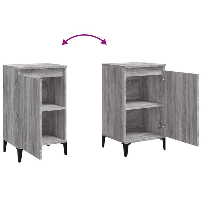 Nachttische 2 Stk. Grau Sonoma 40x35x70 cm Holzwerkstoff