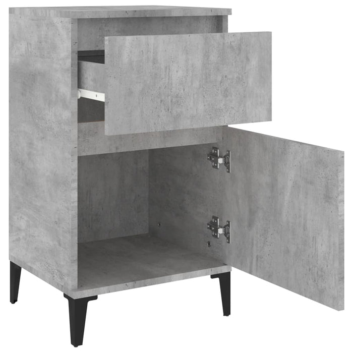 Nachttische 2 Stk. Betongrau 40x35x70 cm