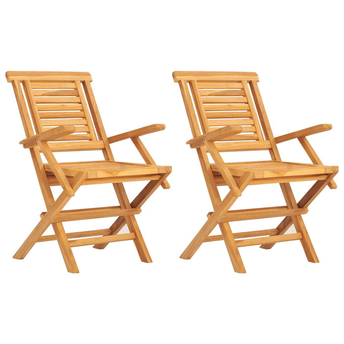 Gartenstühle 2 Stk. Klappbar 56x63x90 cm Massivholz Teak