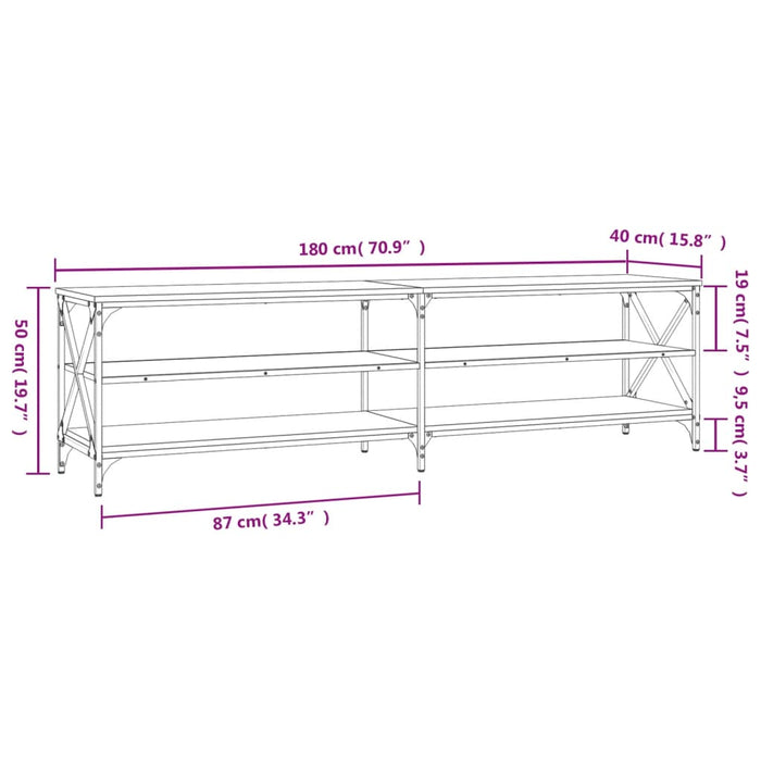 TV-Schrank Grau Sonoma 180x40x50 cm Holzwerkstoff