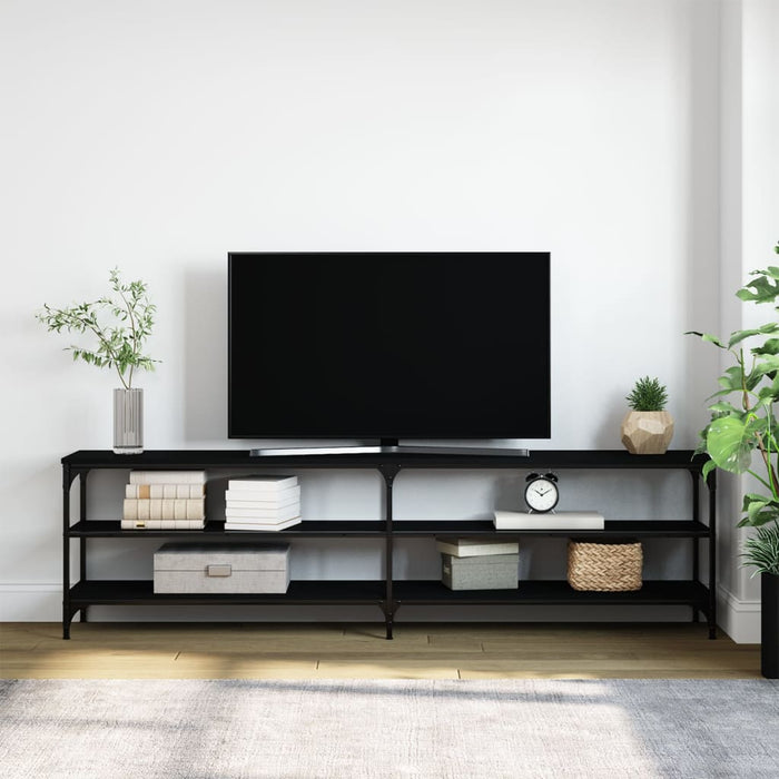 TV-Schrank Schwarz 180x30x50 cm Holzwerkstoff und Metall