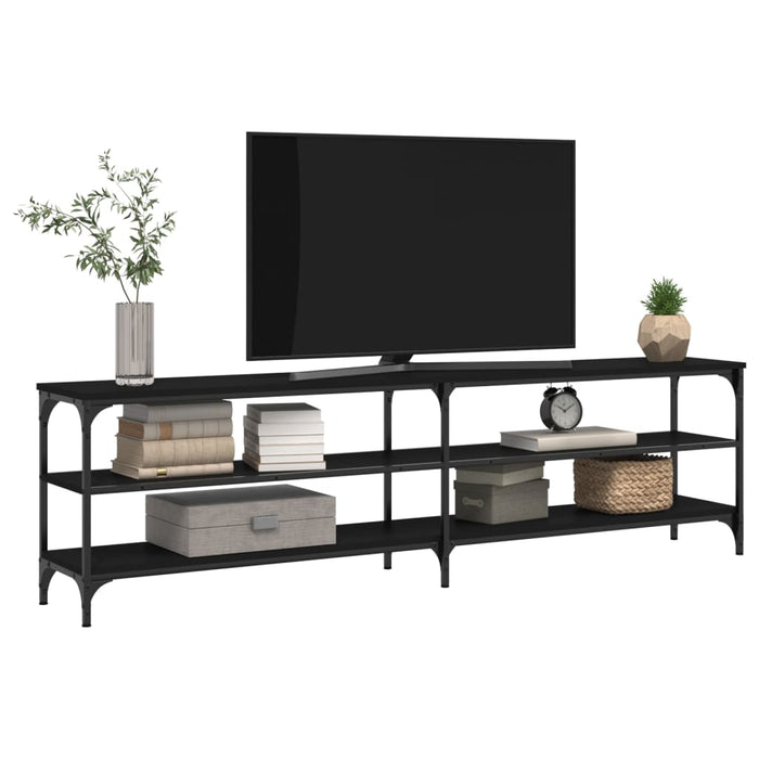 TV-Schrank Schwarz 180x30x50 cm Holzwerkstoff und Metall