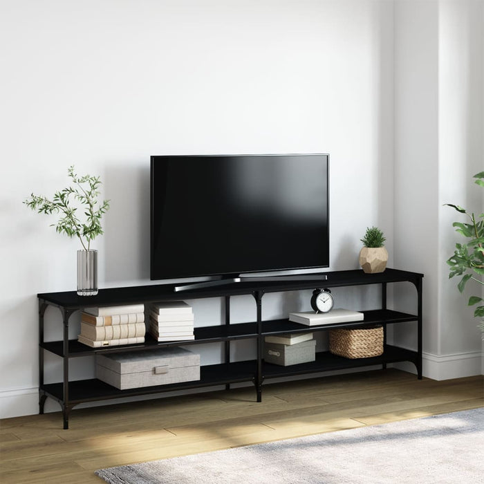 TV-Schrank Schwarz 180x30x50 cm Holzwerkstoff und Metall