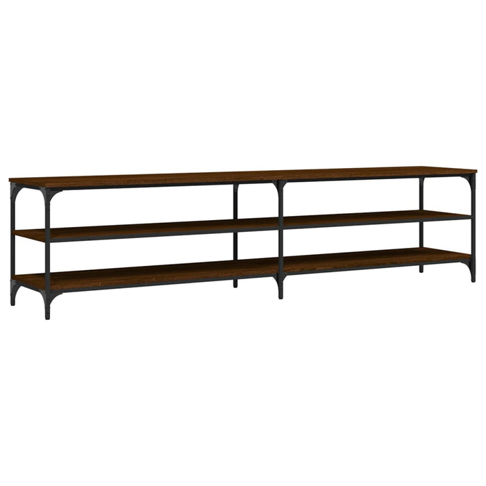 TV-Schrank Braun Eiche 200x30x50 cm Holzwerkstoff und Metall