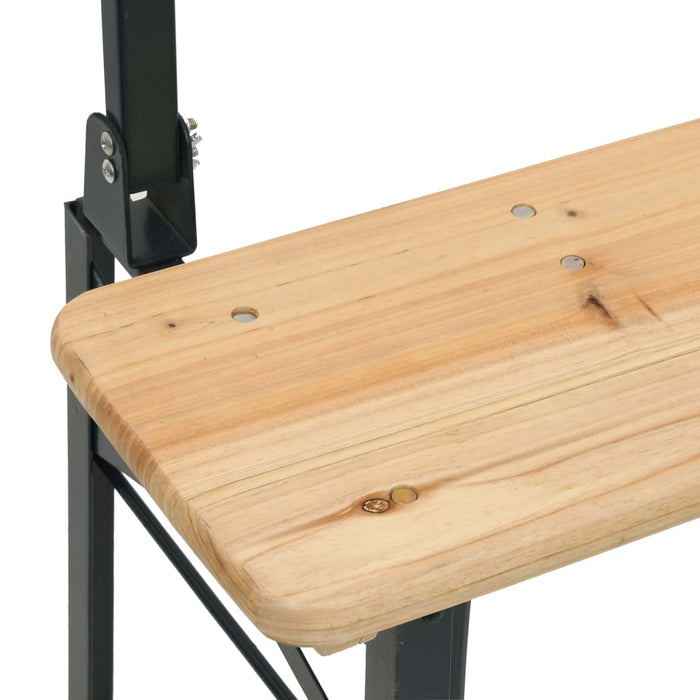 3-tlg. Biertisch-Set Klappbar Massivholz Tanne