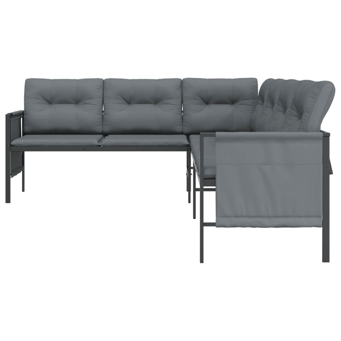 Garten-Ecksofa Anthrazit Stahl und Textilene