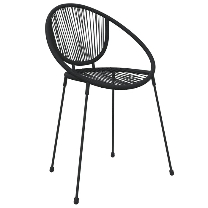 7-tlg. Garten-Essgruppe Schwarz PVC-Rattan